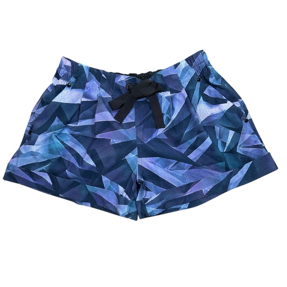 Lululemon Shorts Unlined Geometric‎ Abstract Purple Drawstring Pockets size 4